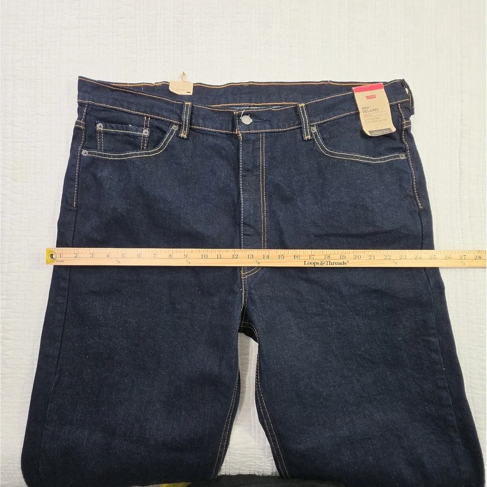 Levi's Jeans 550 Men's Big Tall Size 44x34 Relaxed Straight Stretch Denim NEW